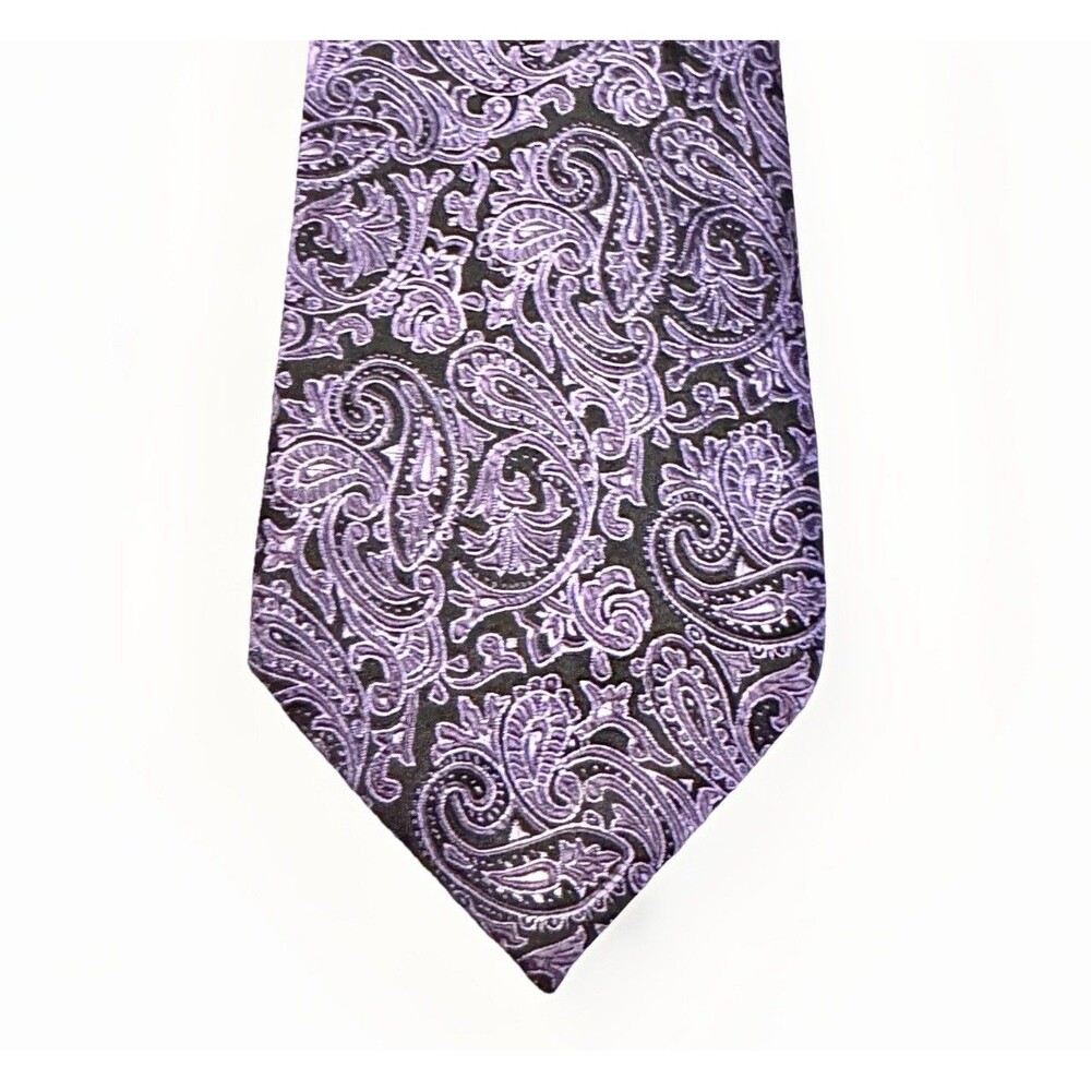 CHAPS Purple Paisley Silk Necktie Men's 3.5" x 58" Classic Dress Tie